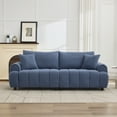thumbnail image 3 of WUTUTUEE Modern Boucle Loveseat,2-Seater Curved Sofa with Plush Sherpa Upholstery,Oversized Comfy Couches for Living Room,Bedroom,Blue, 3 of 9