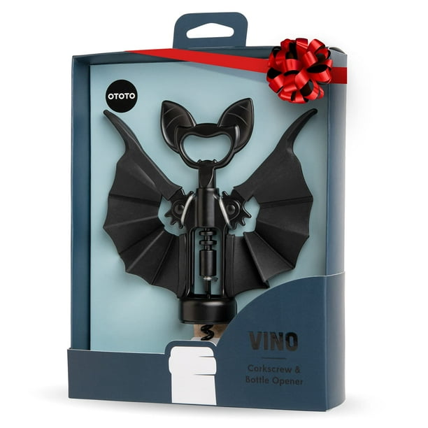 Abridor de vino y cerveza OTOTO, diseño de murciélago, regalo de Halloween
