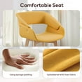 thumbnail image 5 of Ivinta Living Dining Room Accent Armchairs Set of 2 Linen Fabric Mid-Century Upholstered Side Seat Club Guest with Solid Wood Legs (Yellow), 5 of 9