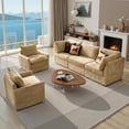 thumbnail image 2 of Vcatnet 98" Modular Sectional Sofa Couch Corduroy Cloud Couch Oversized Modern Minimalist Couch with Swivel Accent Chairs for Living Room, 5 Seat, Beige, 2 of 11