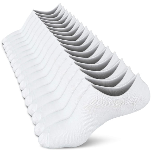 Mocasín invisible para mujer No Show Socks Wernies, plano, blanco