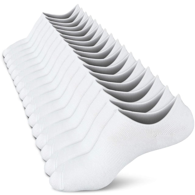 Mocasín invisible para mujer No Show Socks Wernies, plano, blanco