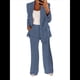 thumbnail image 2 of Conjuntos de 2 Piezas para Mujer, Grandes, Estilo Informal de Negocios, Larga, Solapa, Pantalón Recto, Trajes. Azul XXL, 2 of 5