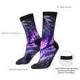 thumbnail image 4 of Haiem Purple Pattern White Tiger Pattern Crew Socks – Soft & Durable Moisture-wicking Socks, Stay-Up Fit for Business, Work, and Casual Wear Size 5-11, 4 of 6