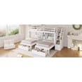 thumbnail image 5 of Newest Triple Bunk Bed (Twin over Twin & Twin) with Drawers and Storage Staircase, Modern Pine Wood, White, 5 of 13