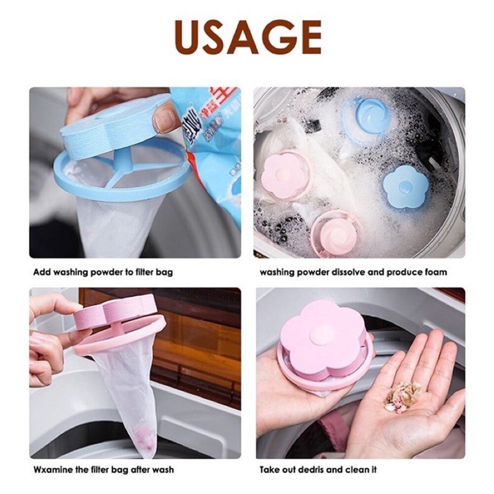 Home Floating Lint Hair Catcher Mesh Pouch Washing Laundry Filter Bag RB 