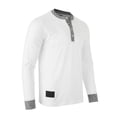 thumbnail image 3 of ZIMEGO Men's Long Sleeve Contrast Button Placket Neck Cuffs Casual Henley Shirts, 3 of 4