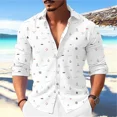 thumbnail image 1 of Nueva impresión de moda de lujo de diseñador de ocio al aire libre de la calle de los hombres de alta calidad botón camiseta de manga larga camisa cómoda, 1 of 6