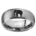thumbnail image 2 of Tungsten Elephant 8mm Brushed Gray Dome Polished Edges Men Ring, 2 of 2