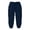 Navy, variant on lnmuld Kids Girls Solid Textured Capri Jogger Pants Elastic Drawstring Waist Side Pocket Cropped Pants for Summer Color:Navy,Size:6-7 Years
