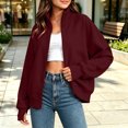 thumbnail image 3 of Mitankcoo Girls Full‑Zip Jacket Stand Collar Raglan Sleeve Sweatshirt Coat with Thumb Holes & Pockets Casual Loose Outerwear, 3 of 7