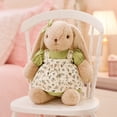 thumbnail image 5 of Floral Dress Lop Eared Rabbit Plush Toy Soft Stuffed Bunny Doll Long Floppy Ears Bedside Companion Bedroom Aesthetics Gift Decor 11.8 Inch, 5 of 5