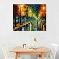 thumbnail image 2 of COMIO Colorful Landscape Painting Wall Art Canvas Paintings Abstract Texture Rainbow Trees with Walking People Prints Pictures Living Room Bedroom Artwork, 2 of 4
