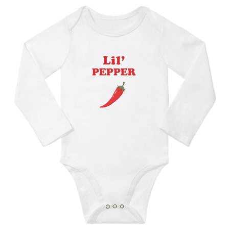 

Cute Baby Long Jumpsuits Lil Pepper Vegetable Funny Newborn Clothes (White 3-6 Months)