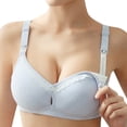 thumbnail image 4 of PEASKJP Wireless Bra Front Buckle Corset without Underwire Poking More Comfortable, Blue 90, 4 of 4