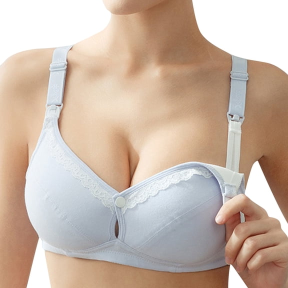 Vedolay Womens Lingerie Women's Invisibles Comfort Lightly Lined Seamless Wireless Triangle Bralette Bra,Blue 85