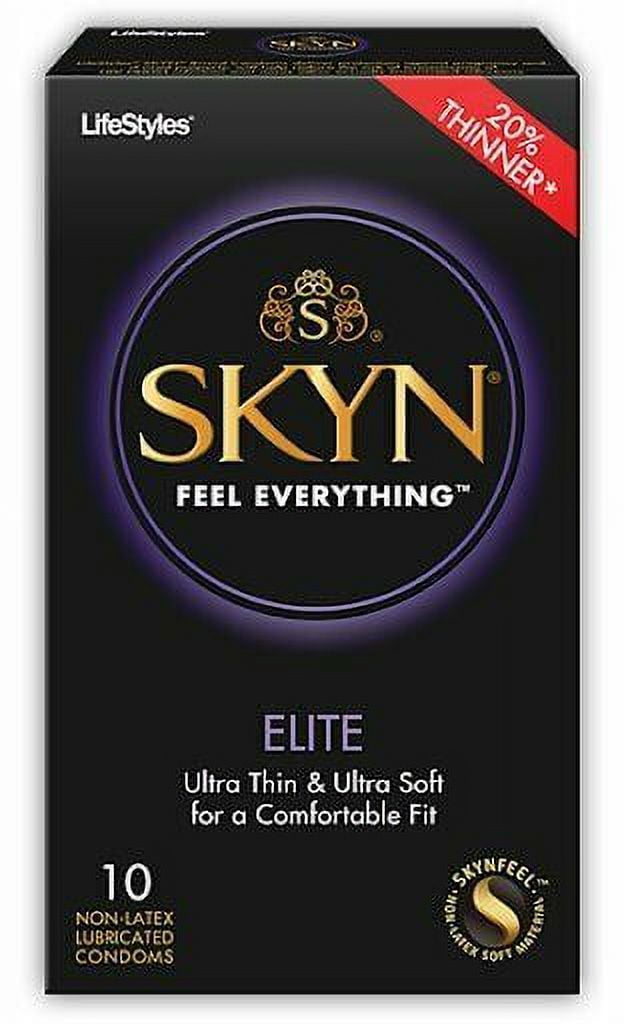 SKYN Elite Large Lubricated Ultra Thin Polyisoprene Non-Latex Condoms, 12  Count
