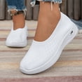 thumbnail image 2 of Domzle Orthopedic Breathable Soft Shoes Arch Support, Women Wide Width Breathable Walking Comfortable Slip On Sneakers White, 2 of 7