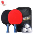 thumbnail image 4 of Table Tennis Racket Kit Professional Table Tennis Training Racket Kit Including 2 Rackets with Short Handles and 3 Table Tennis Balls Excellent Controlling Effect Table Tennis Racket, 4 of 9