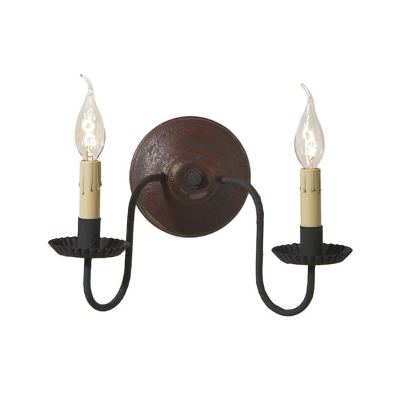 Irvins Country Tinware Ashford Wall Sconce in Plantation Red 12 inches
