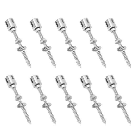 Cross Cable Clamps, Long Service Life Corrosion Resistant Easy To Install Cross Wire Rope Clamps 10Pcs Stable for Ropes Below 3/4mm 3mm / 0.12in
