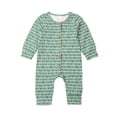 thumbnail image 1 of Barboteuse Bébé Garçon Fille Combinaison Chaude Manches Longues Rayée Tenue Décontractée, 1 of 6