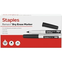 Staples Remarx Dry Erase Marker Ultra Fine Tip Black 12/Pack (ST62957)