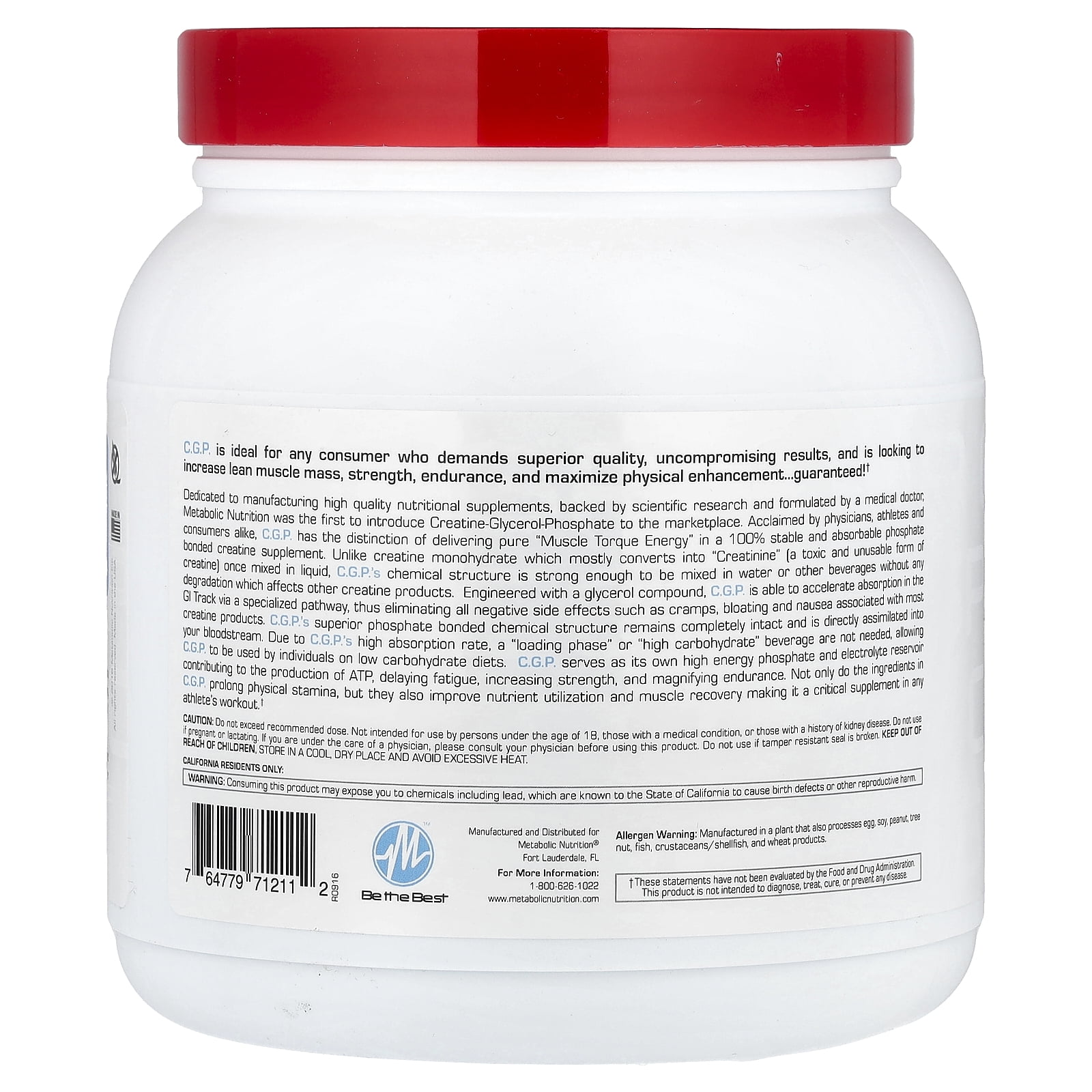 Metabolic Nutrition C.G.P.®, Blue Raspberry, 400 g