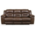 thumbnail image 2 of Benjara Aky 90 Inch Power Recliner Sofa, Cushioned Seat, Dark Brown Faux Leather, 2 of 6