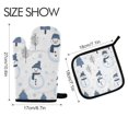 thumbnail image 2 of Yayeee Oven Mitts and Pot Holder Set of 2 Heat Resistant Kitchen Gloves Baking Hot Pad, Cartoon Snowmen, 2 of 5