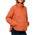 thumbnail image 5 of Womens Quilted Pullover Puffer Down Jacket Winter Warm Packable Lightweight Stand Collar Long Sleeve Coat with Pocket, 5 of 7