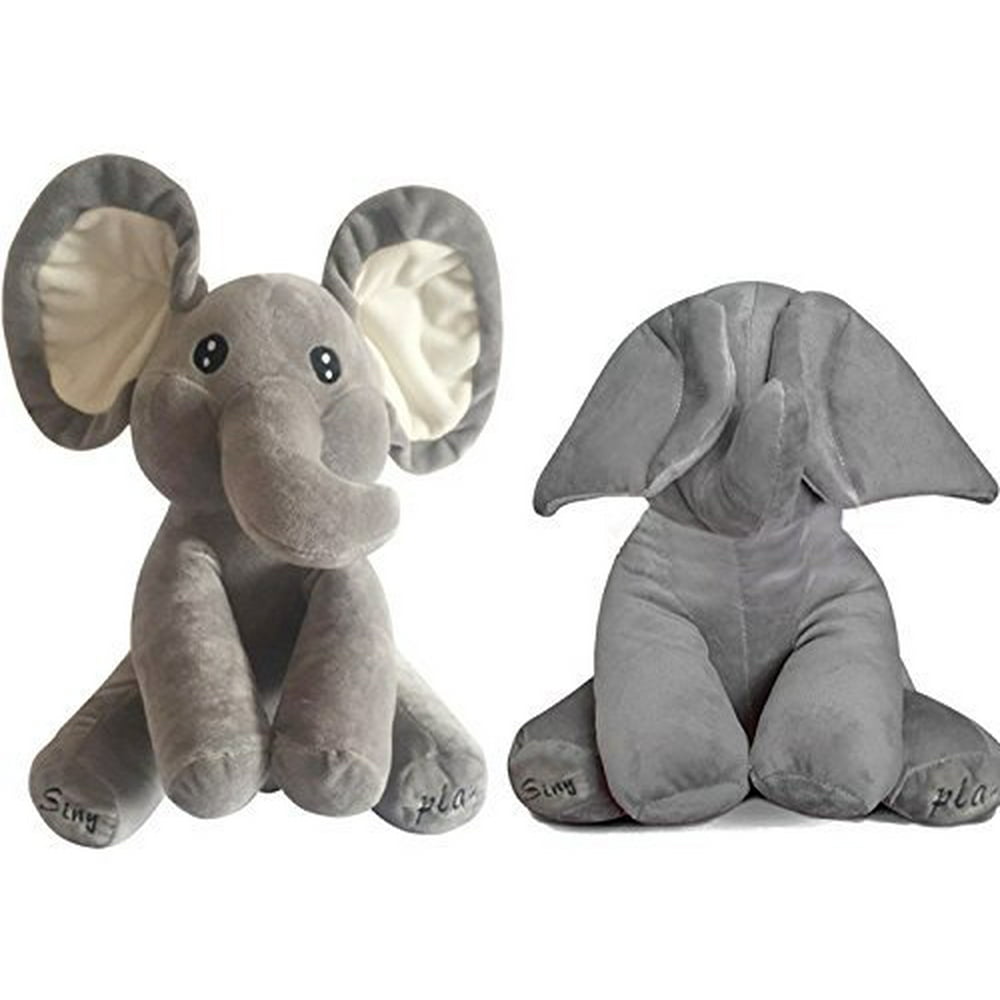 Omgod Plush Toy Peekaboo Elephant, Hideandseek Game Baby Animated Plush Elephant Doll Present