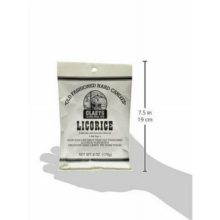 Claeys Candies Licorice Old Fashioned Hard Candy Fat-Free 6 Ounce [6-Bags]