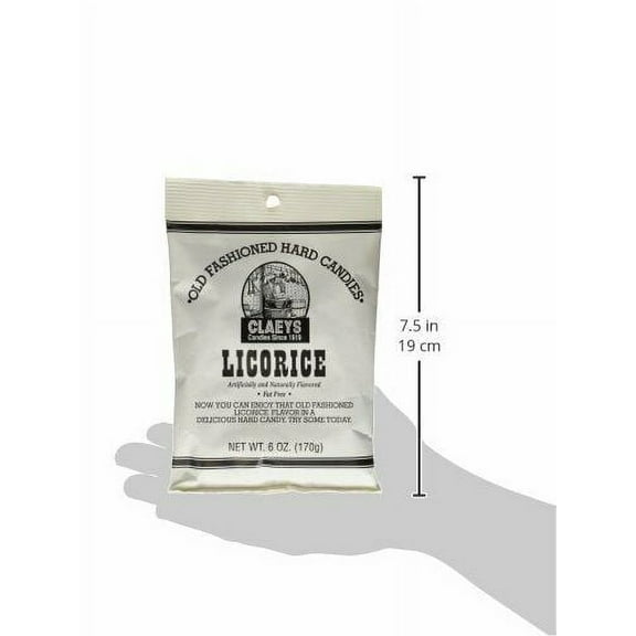 Claeys Candies Licorice Old Fashioned Hard Candy Fat-Free 6 Ounce [6-Bags]