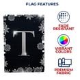 thumbnail image 5 of America Forever Winter Monogram Letter T House Flag Vertical Double Sided 28 x 40 inches Christmas Holiday Seasonal Flags for Outdoor, Yard, Porch Decoration, Silver Snowflakes Decoration, 5 of 5