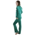 thumbnail image 2 of ToBeInStyle Women's Velour Tracksuit Zip-Up Hooded Jacket and Matching Pants, 2 of 5