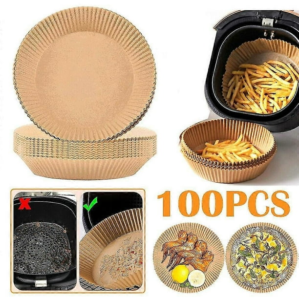 100pcs Air Fryer Disposable Non-stick Baking Steamer Paper Liner Parchment Round
