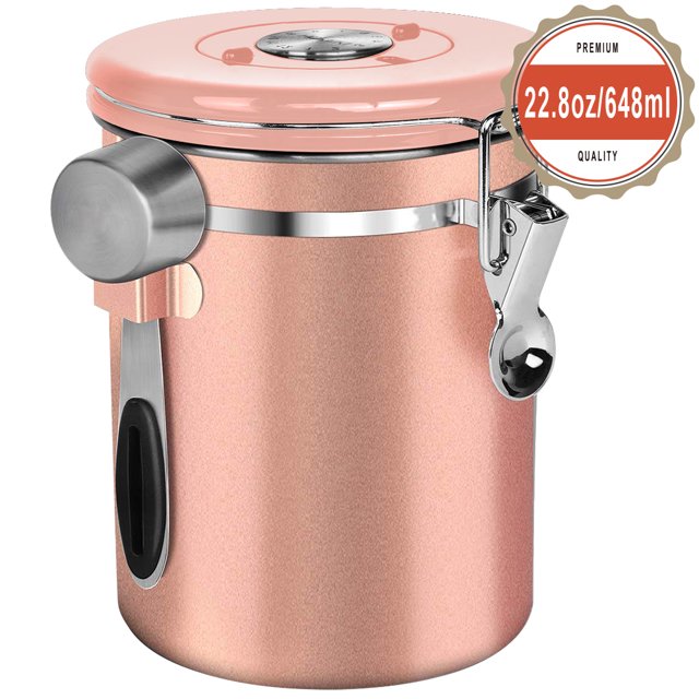 Boîte de Rangement Hermétique en Acier Inoxydable pour Grains de Café