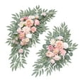thumbnail image 1 of 2 de flores artificiales para boda, estilo rústico, realista, estilo bohemio, con hojas para la puerta principal de Valentín. Rosa, 1 of 8