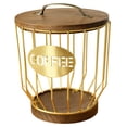 thumbnail image 4 of twisto Coffee Capsule Holder Organizer Iron And Wood Multipurpose Coffee Capsule Holder Container with Lid for Snacks Capsules Small Items Suitable for Kitch Gold, 4 of 8