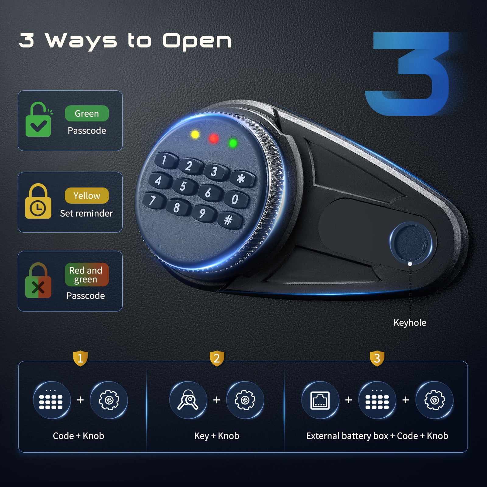 Photo 1 of ***missing keys***SRWTRCHRY 3.6 Cu ft Large Safe Box, Home Safe with Digital Keypad and Deposit Slot & Alarm System, Money Safe With Mute Function and LED Light, Safe for Money Valuables 9053