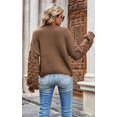 thumbnail image 3 of Womens Sweaters Pullover Oversized Deep V Neck Off Shoulder Tops Long Sleeves Loose Knit Sweater, 3 of 6