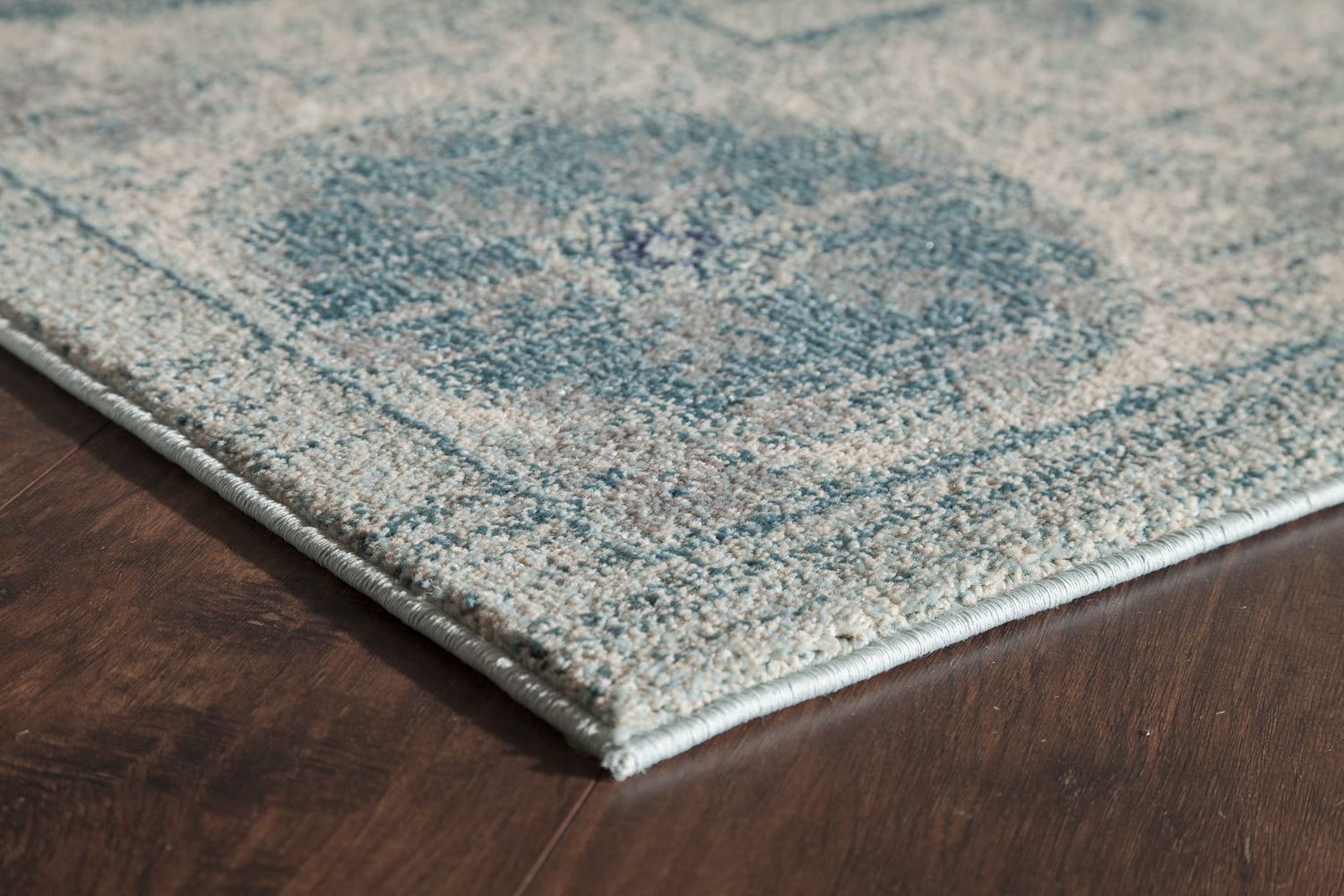 Rugs America Beverly Collection Ivory Blue BV100A Transitional Abstract Area Rug 2' x 3'