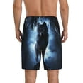 thumbnail image 3 of Naloa Night Scene of Wolves Men's Short Pajama Pants, Lounge Comfort Shorts with Elasticized Waistband and Side Pockets - X-Large, 3 of 9