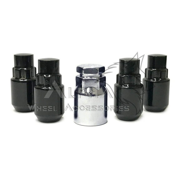 4 Black Wheel Locks 14x1.5 Fits Ford F-150 Expedition Navigator   Security Key