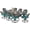 Dark Bronze / Ocean Blue, variant on MEETWARM 9-Piece Outdoor Patio Dining Set, All Weather Cast Aluminum Patio Funiture Table and Chairs Set- 94.5” Rectangular Table and 8 Cushioned Swivel Rocker Chairs for Garden, Umbrella Hole, Khaki
