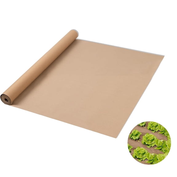 Duslogis Biodegradable Paper Weed Barrier Roll, Thickened Tear Resistance Garden Weed Barrier Heavy Duty Garden Paper Weed Control Landscape Paper Mulch Weed Mat for Garden Lawn (1.25 x 50 FT)