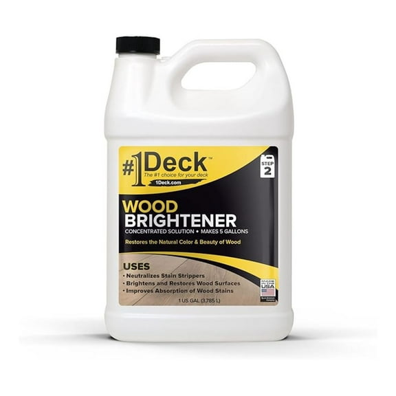 #1 Deck Wood Brightener - 1 Gallon - Makes 5 Gallons of Wood Deck Brightening