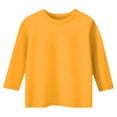 thumbnail image 4 of Povozer Girls Long Sleeve Cute Shirt Kids Crewneck T Shirts Girls Tops Clothes(Yellow,4-5Y), 4 of 5
