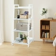 thumbnail image 4 of Fionafurn White 4-Tier Free Standing Ladder Shelves, 4 of 8